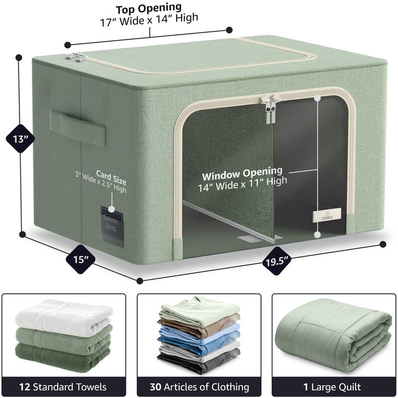 Storage Bins With Window (Single) - 12.62'' H X 19.75'' W X 16'' D