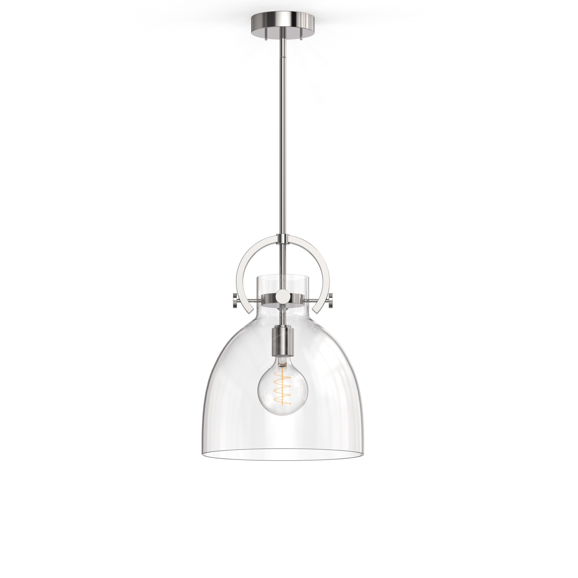 YANSUN 1-Light Pendant Light with 12-Inch Bell-Shaped Shade