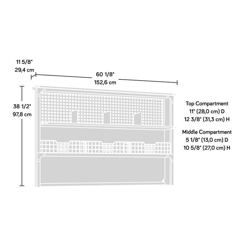 Wood Hutch with Minimalist Design, Brown - 60.08" W x 11.58" D x 38.50" H