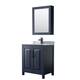 Option Dark Blue / White Carrara Marble Top / Matte Black