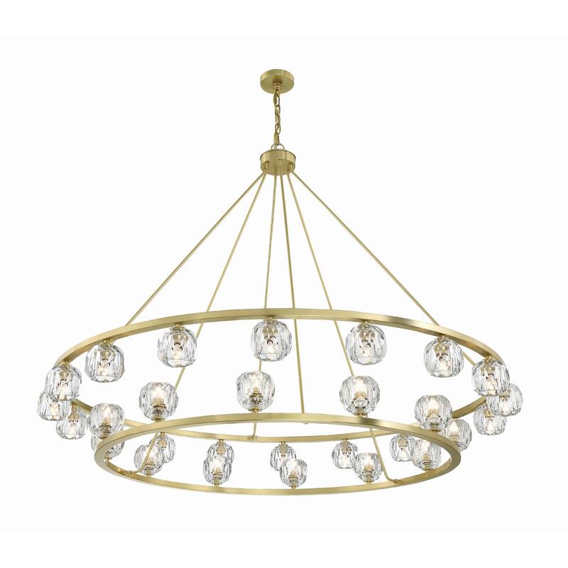 Aragon 30 Light Soft Brass Chandelier - 60"W x 50"H