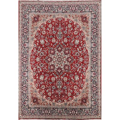 Kashan Turkish Area Rug Machine Made Polyester Carpet - 8'10" x 11'10"