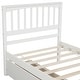 preview thumbnail 7 of 8, Enhance Bedroom Decor with this Stylish White Wood Platform Bed - Featuring Two Drawers and Enduring Solid Pine Craftsmanship