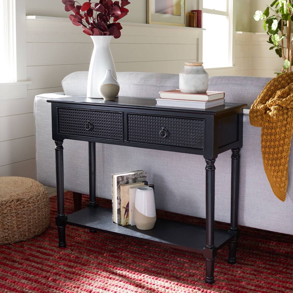 SAFAVIEH Albertha 2-Drawer Console Table - 35.5" W x 13" L x 29.5" H - 36"Wx13"Dx30"H