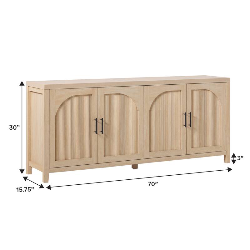 Middlebrook Modern 70-inch Reeded Sideboard with Arched Doors
