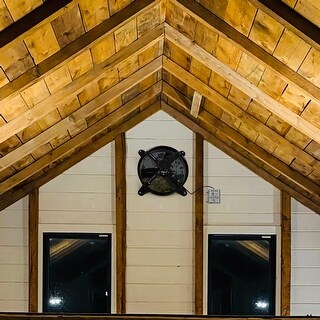 20 in. Black 3127 CFM High Speed Shutter Exhaust Fan with Adjustable Temperature Thermostat