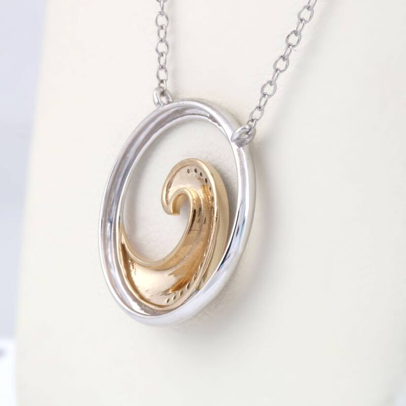 1/20ct Diamond Four Elements of Nature-Water Pendant Necklace in Silver for Women