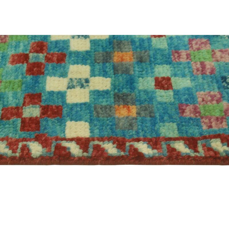 Balochi Aimara Blue/Red Rug - 3'11" x 5'10"
