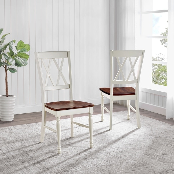 Shelby Dining Chair in White Finish (Set of 2) - 17.75 "W x 23.5 "D x 39 "H. Opens flyout.