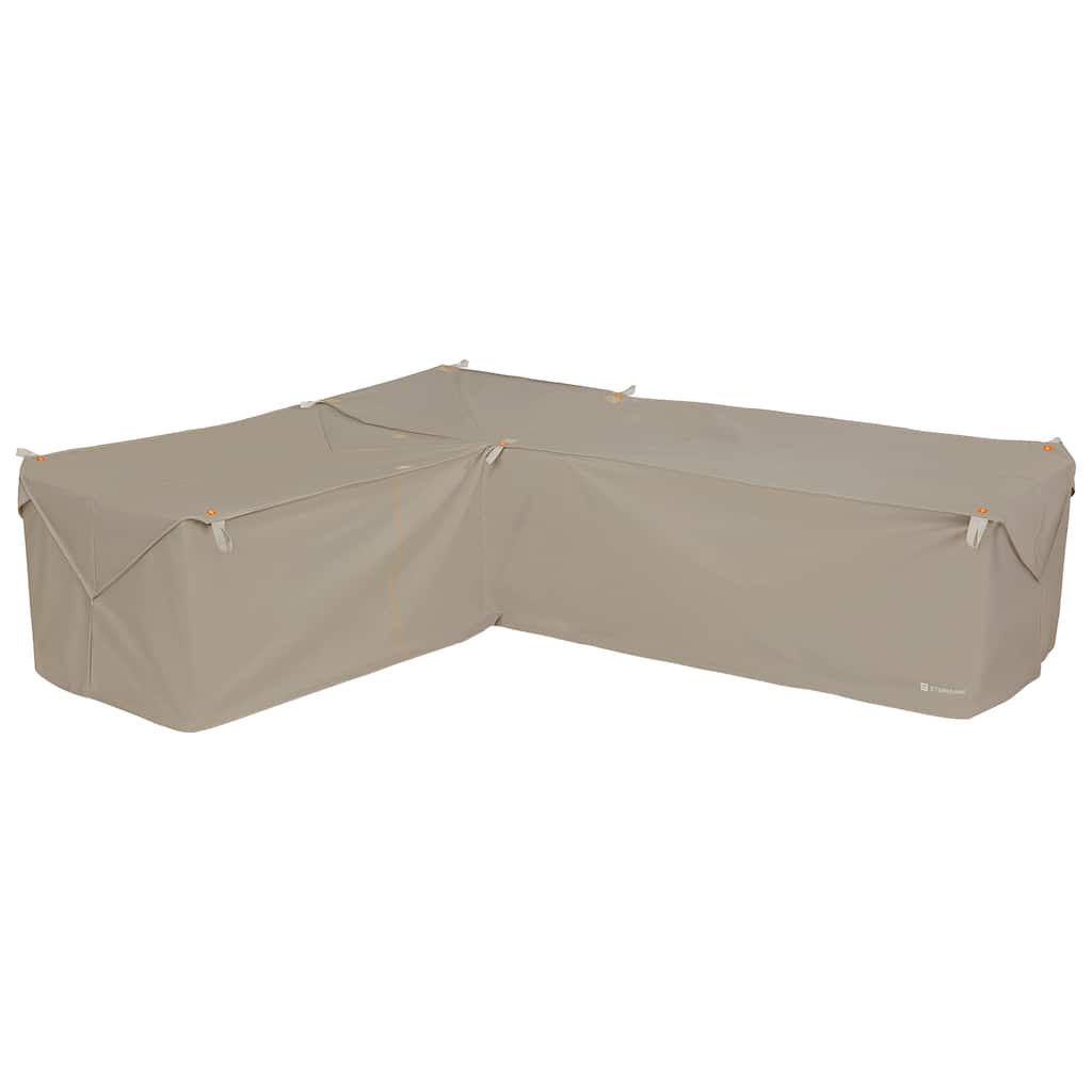 Storigami Water-Resistant 104 Inch Easy Fold Patio Left-Facing Sectional Lounge Set Cover, Monument Grey