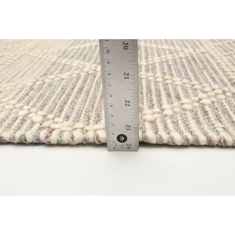 ECARPETGALLERY Braid weave Sienna Cream Wool Rug - 5'0 x 7'10