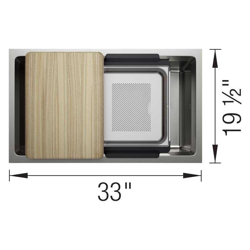 Blanco 443300 Inteos 33" Undermount Single Basin Stainless Steel - Stainless Steel