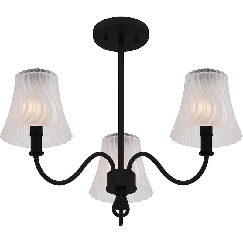 McKinney 3-Light Matte Black Semi-Flush Mount