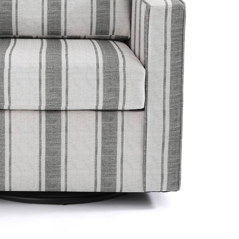 30'' W Vegan Leather/ Chenille Swivel Accent Chair