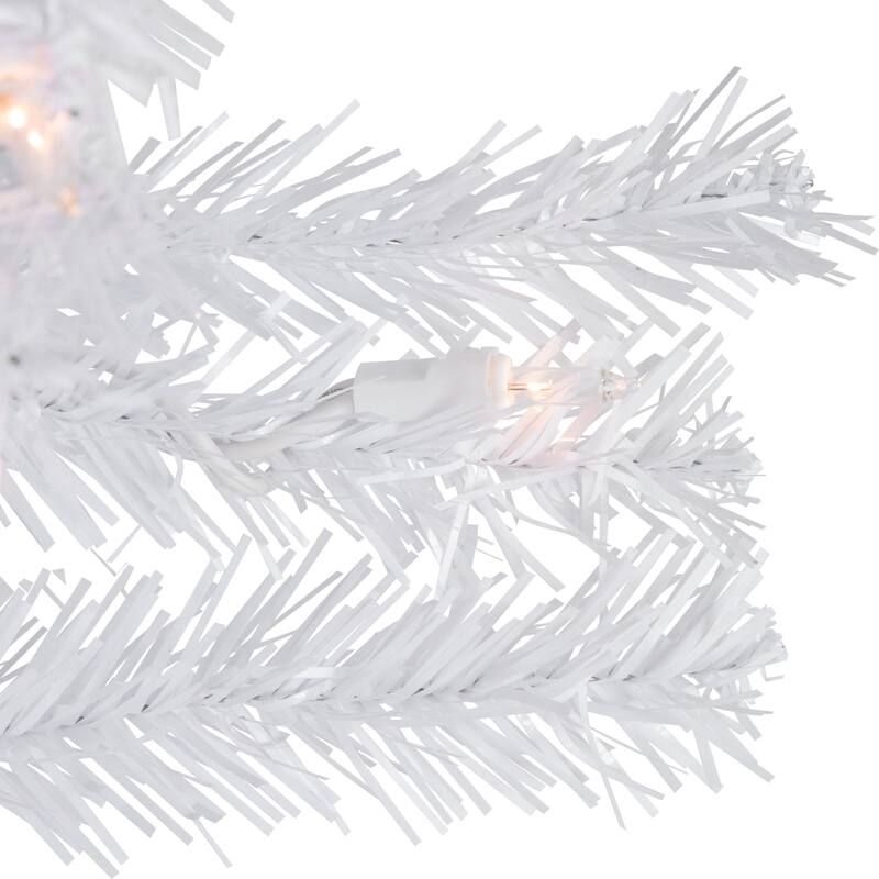 3' Pre-Lit Woodbury White Pine Slim Artificial Christmas Tree Clear Lights