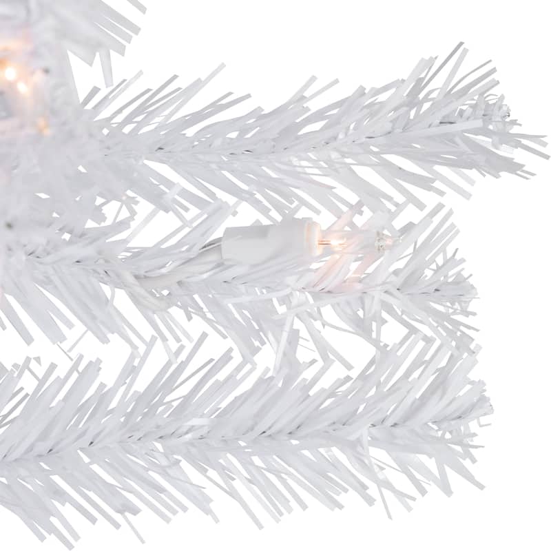 3' Woodbury White Pine Slim Artificial Christmas Tree, Clear Lights - 3 Foot