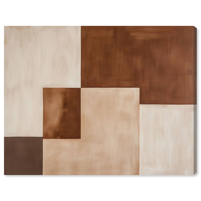 Cream and Brown Panels III Canvas by Art Remedy, Gallery Wrapped - 36" x 30"