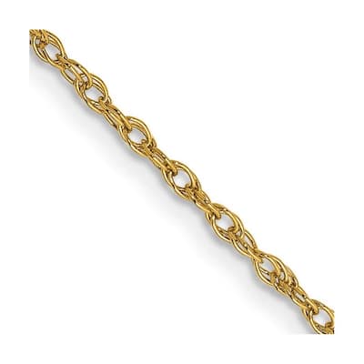 Curata 14k Yellow Gold Solid Polished 1.3mm Heavy Baby Rope Chain Necklace Option 16 18 20 24 30