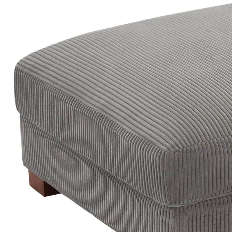 Modern Oversized striped Corduroy Ottoman