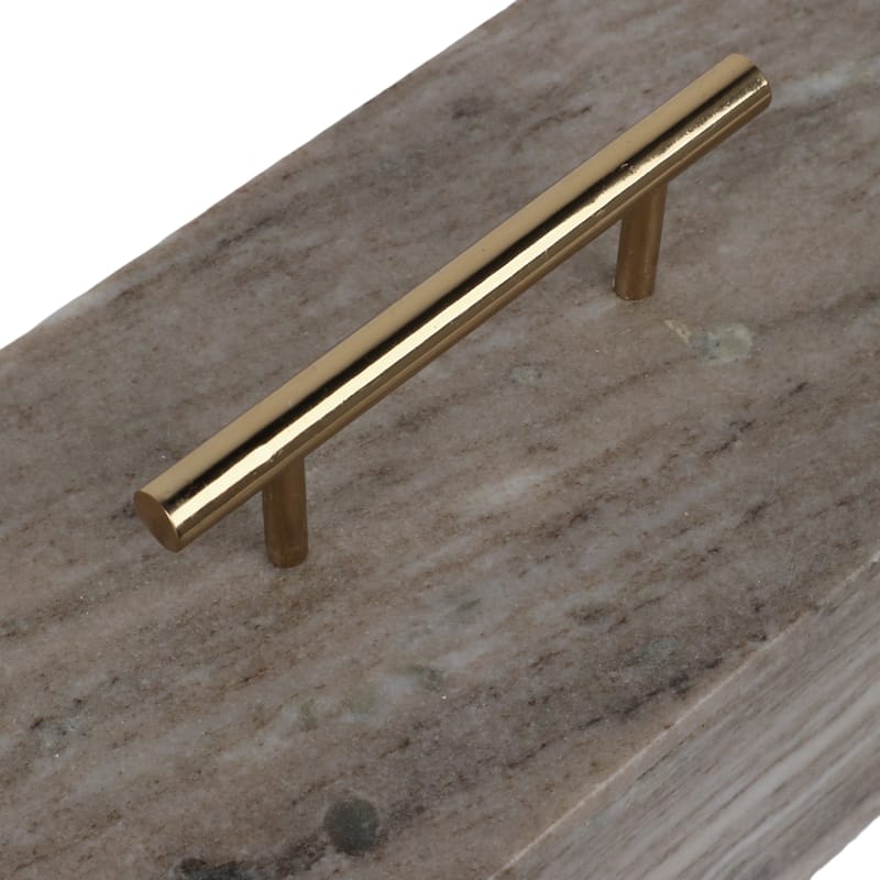 Marble Decorative Box Lidded Container Modern Handle Accent Luxury