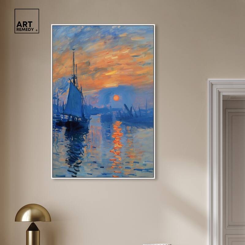 Art Remedy Till Dusk Framed Sailing 1 Piece Canvas Wall Art