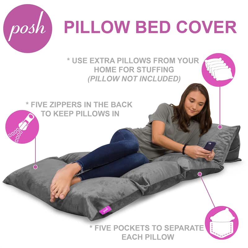 Kids Floor Pillow Cover,Premium Cushion and Lounger Covers for Pillows