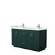 preview thumbnail 46 of 114, Miranda Double Vanity Set, Cultured Marble Top, No Mirror 60-Inch Double - Green, Nickel Trim, Carrara Cultured Marble Top