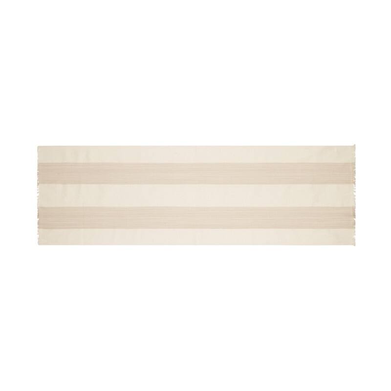 French Home 18" x 57" Cream and Tan Striped Runner - 18" x 57"