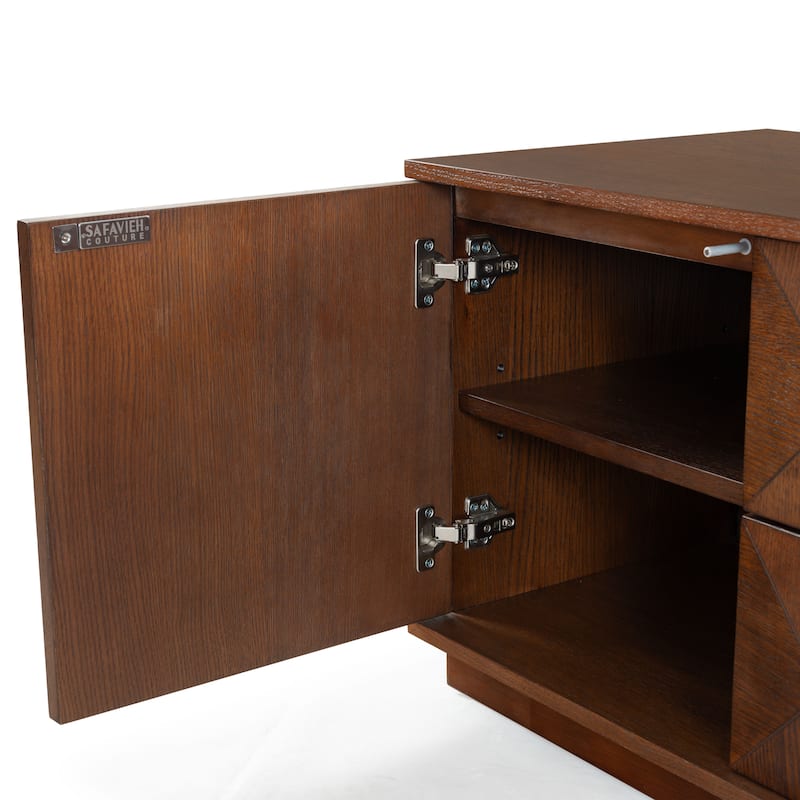 SAFAVIEH Couture Patty 4 Door Wood Media Stand - 63"W x 17"D x 19"H