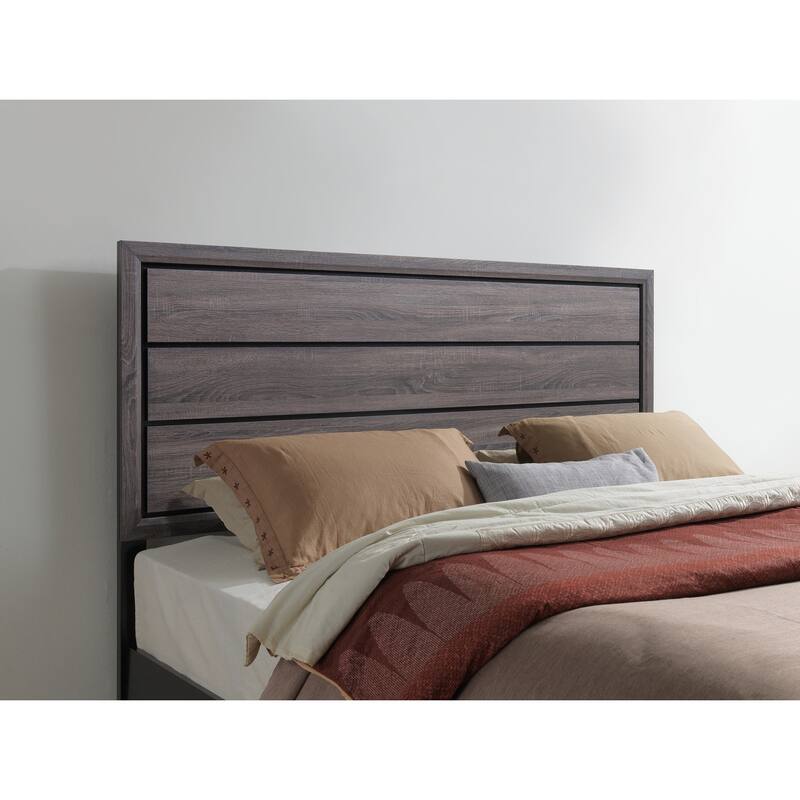 Sophisticated Queen Bed with Stylish Headboard and Stable Construction