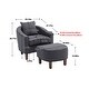 preview thumbnail 24 of 24, Arms Chair with Ottoman Mid Century Barrel Chair for Living Room