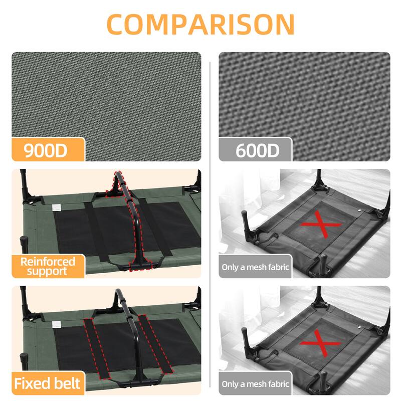 Elevated Dog Bed Bolstered Pet Raised Bed with Fleece Cushion Indoor