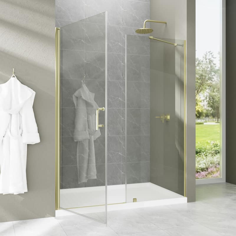 60'' x 72'' Alu-frame Glass Shower Tub Door in Nickel/Gold