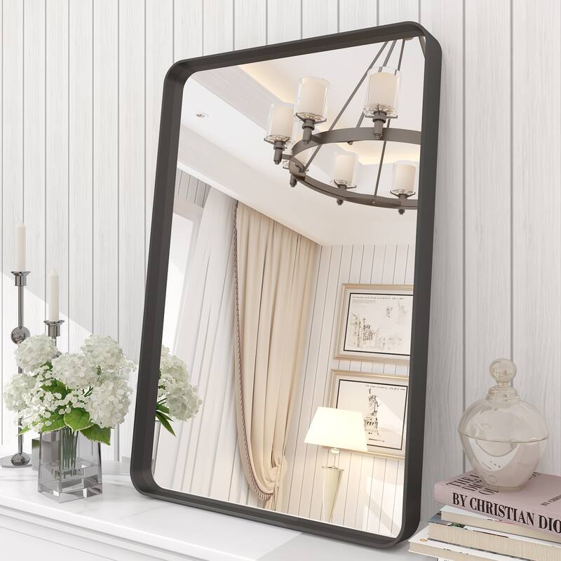 Modern Metal Frame Wall Mounted Bathroom Vanity Mirror