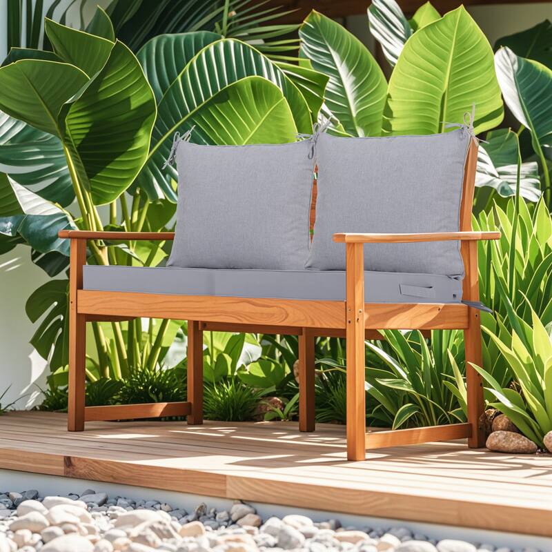 2 Pieces Waterproof Polyester Patio Seat and Back Cushions 24x24 Deep Comfort for Outdoor Seating