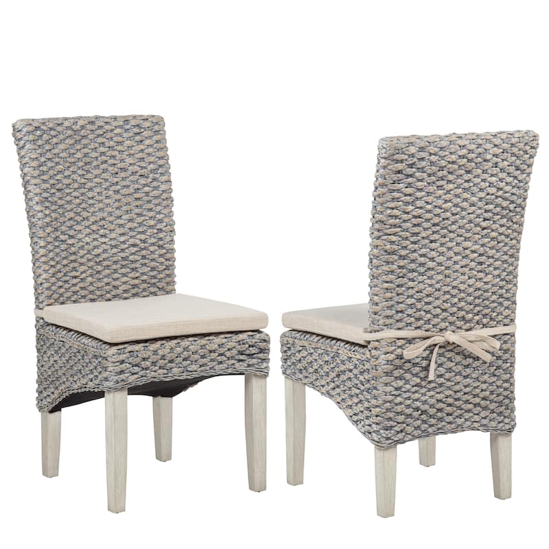 Elodie Seagrass Dining Chair with Seat Cushion-Set of 2