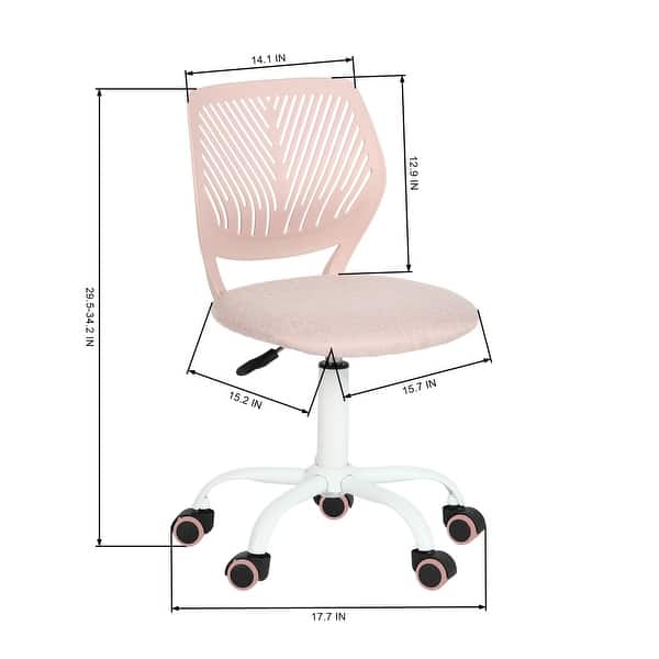 dimension image slide 2 of 11, HomyLin Armless Swivel Kids Desk Chair with Mesh Padded Seating