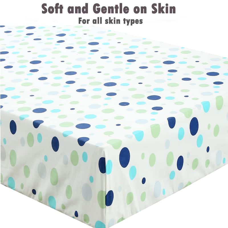 Unisex Multi-color Cotton Toddler/Baby Crib Child Fitted Sheet Set (Pack of 3) - N/A