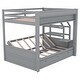 preview thumbnail 20 of 18, Convertible Design Wood Full Size Bunk Bed with Storage Staircase, Bedside Table, and 3 Drawers
