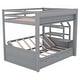 preview thumbnail 12 of 16, Full Over Full Bunk Bed with Storage Staircase & 3 Drawers, Convertible Wooden Bunk Bed Frame w/Safety Guardrail for Kids Teens