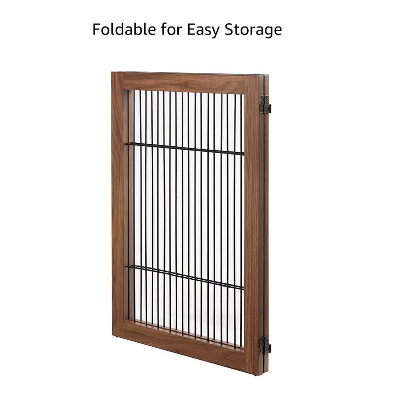 beeNbkks Extra Wide Pet Gate, 6 Panels Freestanding