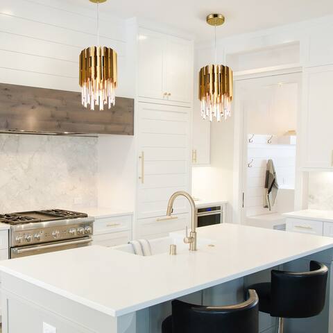 CO-Z Unique Crystal Pendant Light Fixture Tiered Modern Chandelier - Gold
