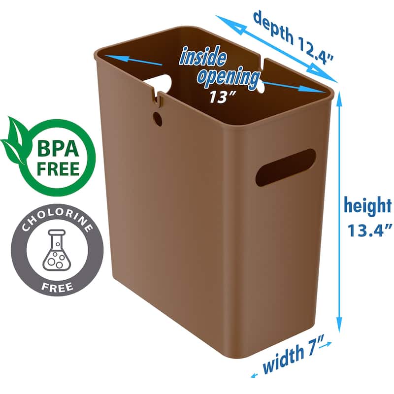 iTouchless 4 Gallon / 16 Liter SlimGiant Toffee Brown Wastebasket (6-Pack)