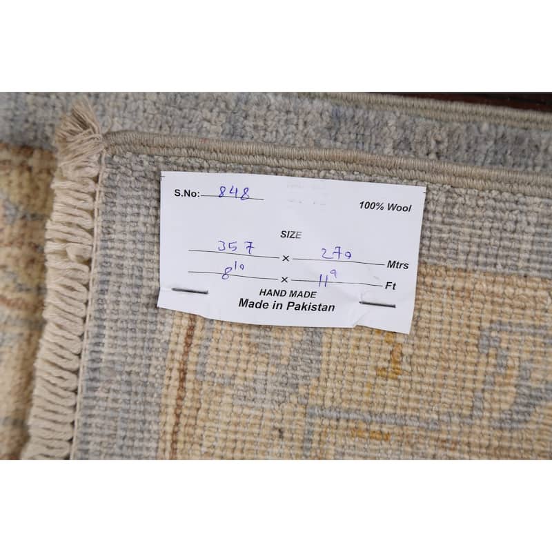 Vegetable Dye Muted Peshawar Chobi Oriental Wool Area Rug Hand-knotted - 8'10" x 11'9"