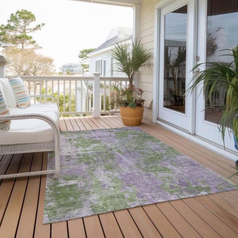 Rasi Contemporary Abstract Weather Resistant Versatile Elegance Outdoor Rug