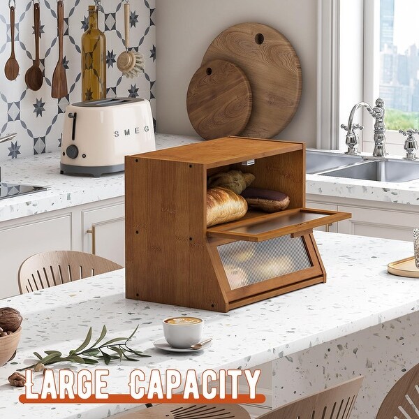Double Layer Bamboo Bread Box - 16.65