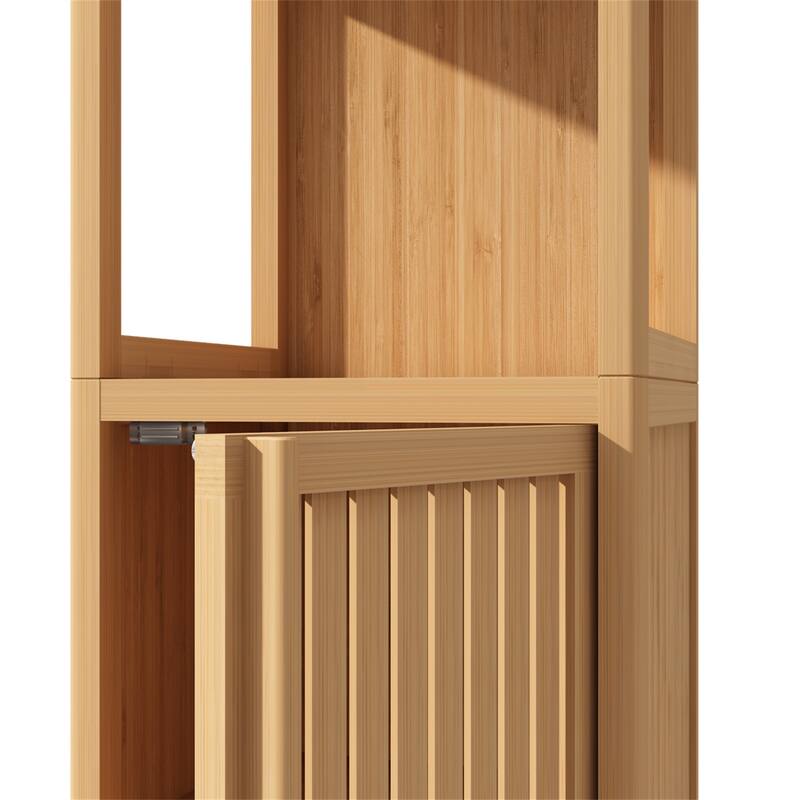 Large Capacity Multifunctional Bamboo Storage Cabinet Furniture