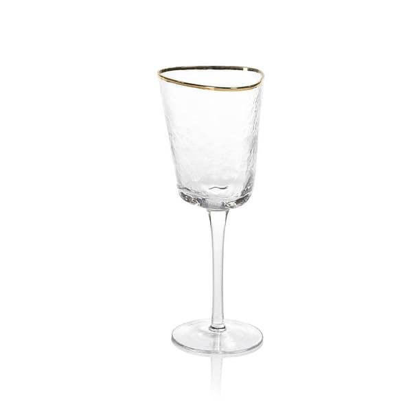 slide 1 of 2, Kampari Triangular Wine Glasses with Gold Rim, Set of 4