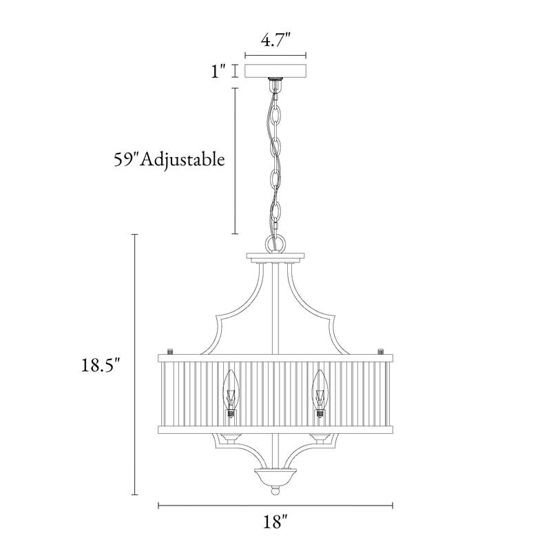 Modern Gold 3-Light Crystal Drum Chandelier for Dining Room Bedroom - D 18" x H 18.5"