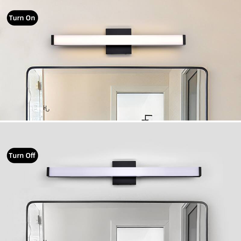 Modern Integrated LED Vanity Light Bar - 6 Variants (24in/30in, Matte Black/Brushed Nickel/Gold), 3000K, Damp Rated for Bathroom